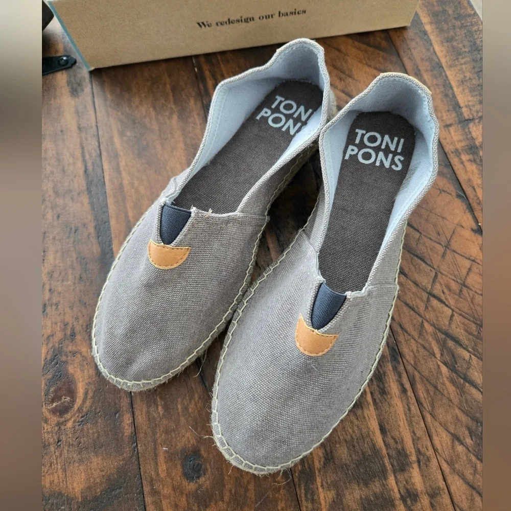 Toni Pons Classic unisex espadrille Blanes ER. Grey. Size EU 39 US 8. New.